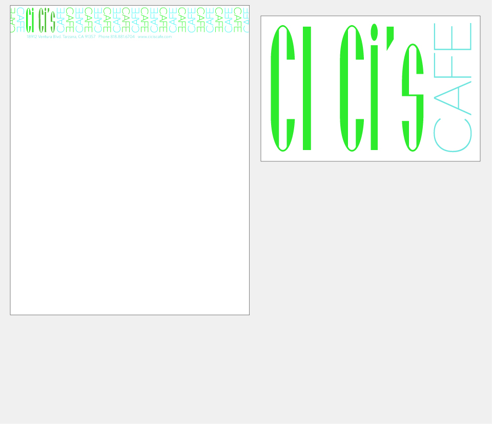 Ci Ci's Cafe letterhead https://www.aprilkullis.com/portfolio.html
