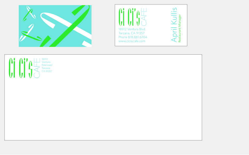 Ci Ci's Cafe Envelope and Business Card https://www.aprilkullis.com/portfolio.html