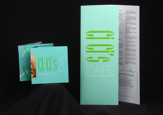 Ci Ci's Cafe menu and foldout https://www.aprilkullis.com/portfolio.html